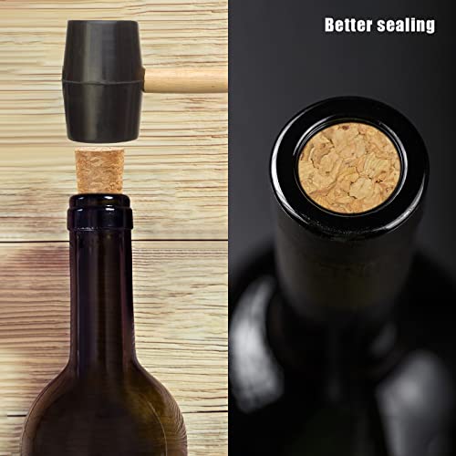 anGrace 60 Pack Natural Soft Wood Corks, Tapered Cork Wooden Beer Bottle Stopper for Wine Making Craft, Leakproof - Image 4