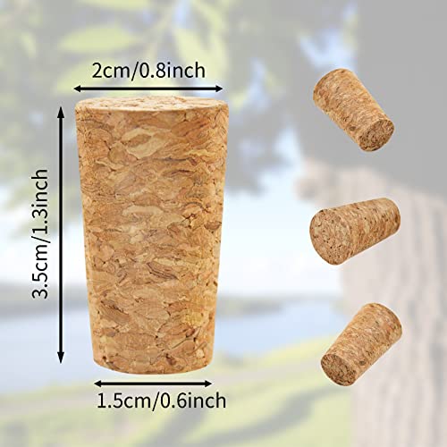 anGrace 60 Pack Natural Soft Wood Corks, Tapered Cork Wooden Beer Bottle Stopper for Wine Making Craft, Leakproof - Image 2