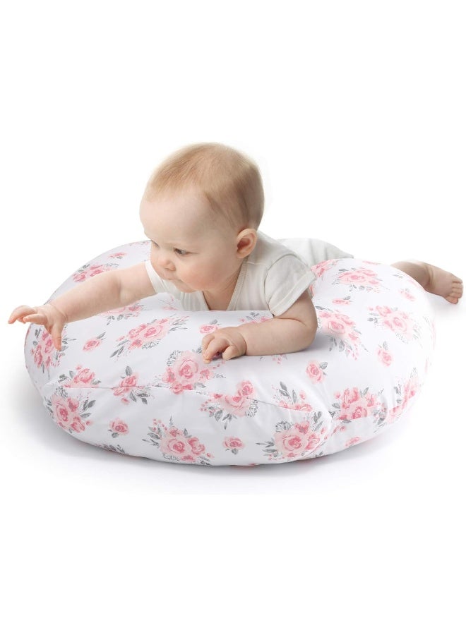 The Peanut Shell The Peanutshell Pink Floral Nursing Pillow for Breastfeeding - Image 1