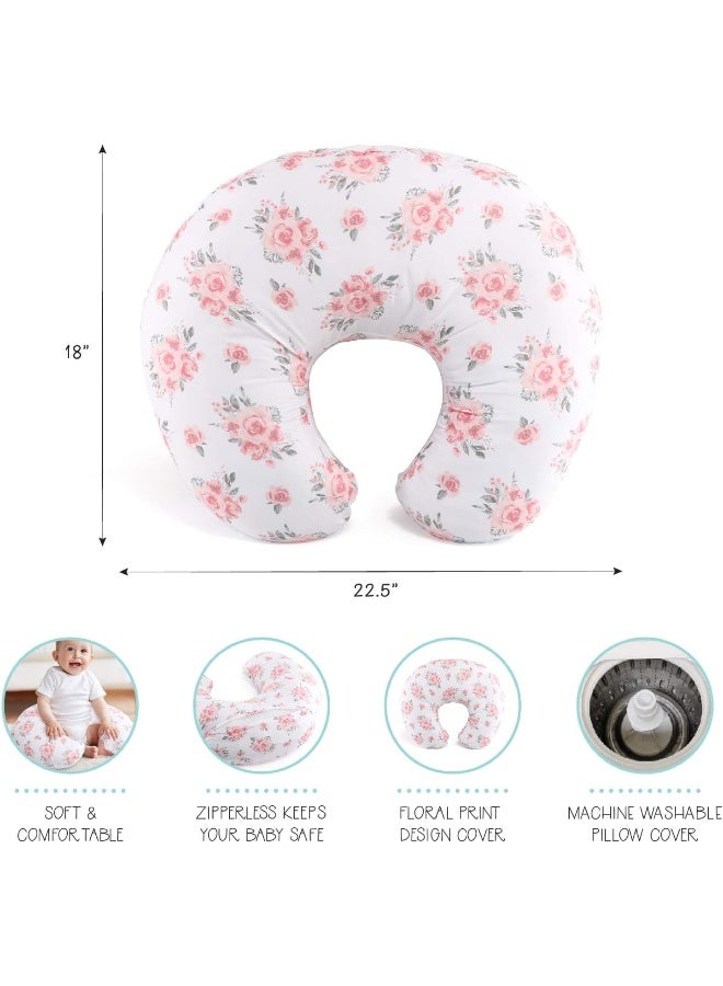The Peanut Shell The Peanutshell Pink Floral Nursing Pillow for Breastfeeding - Image 2