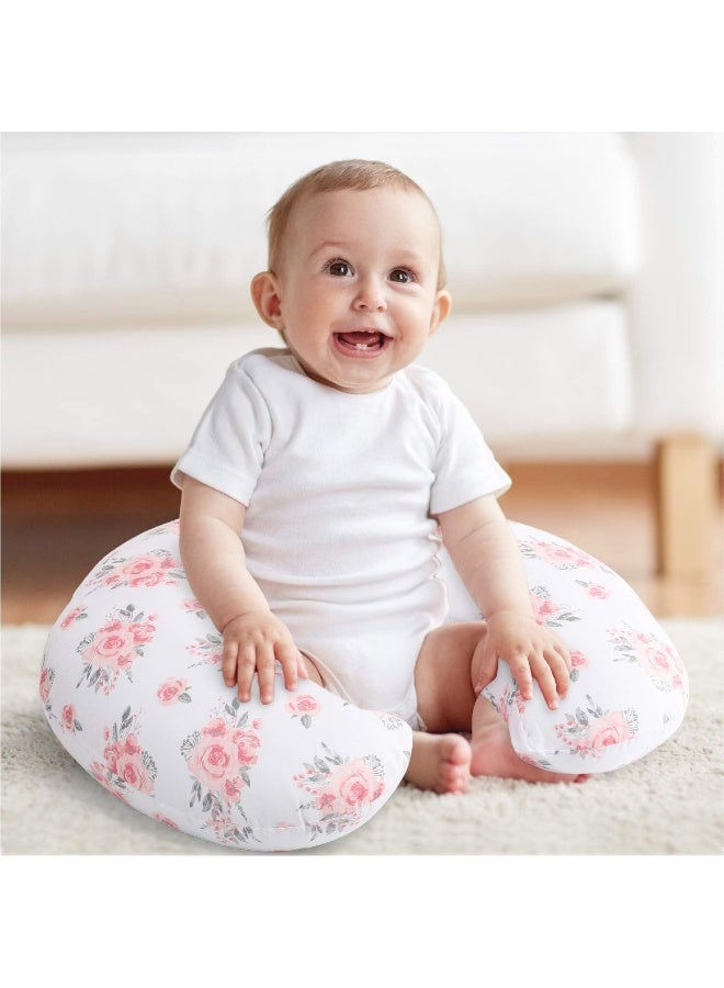 The Peanut Shell The Peanutshell Pink Floral Nursing Pillow for Breastfeeding - Image 5
