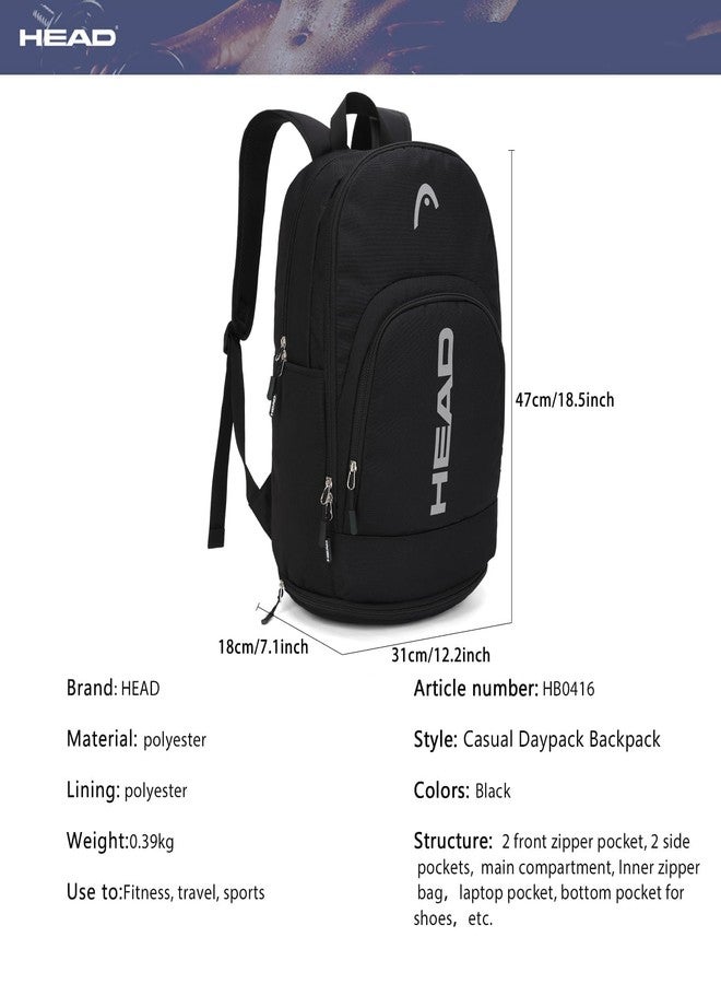 HEAD Waterproof Travel Backpack for Women/Men, Lightweight 15.6" Laptop Backpack Computer Bag with Shoes Pocket - Image 5