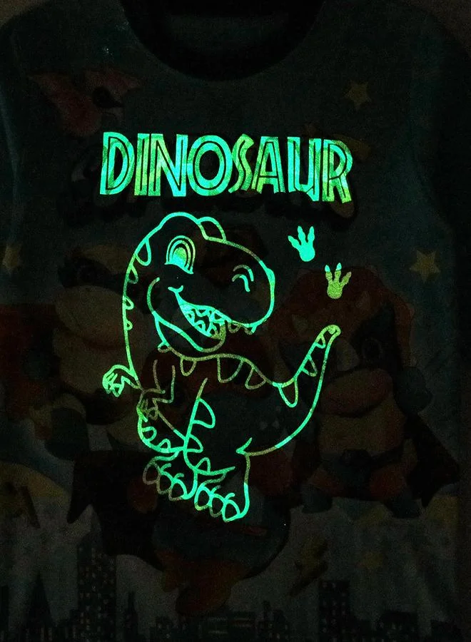 babyqlo Super Dino Glow-in-the-Dark PJs for Boys