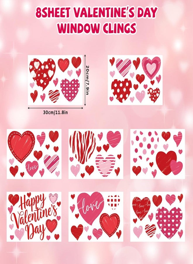 Yewfold 8 Sheet Valentines Day Window Clings, Valentine's Day Decorations Double-Sided Window Decals for Home Wedding Anniversary Party Office Decoration (Heart) - Image 2