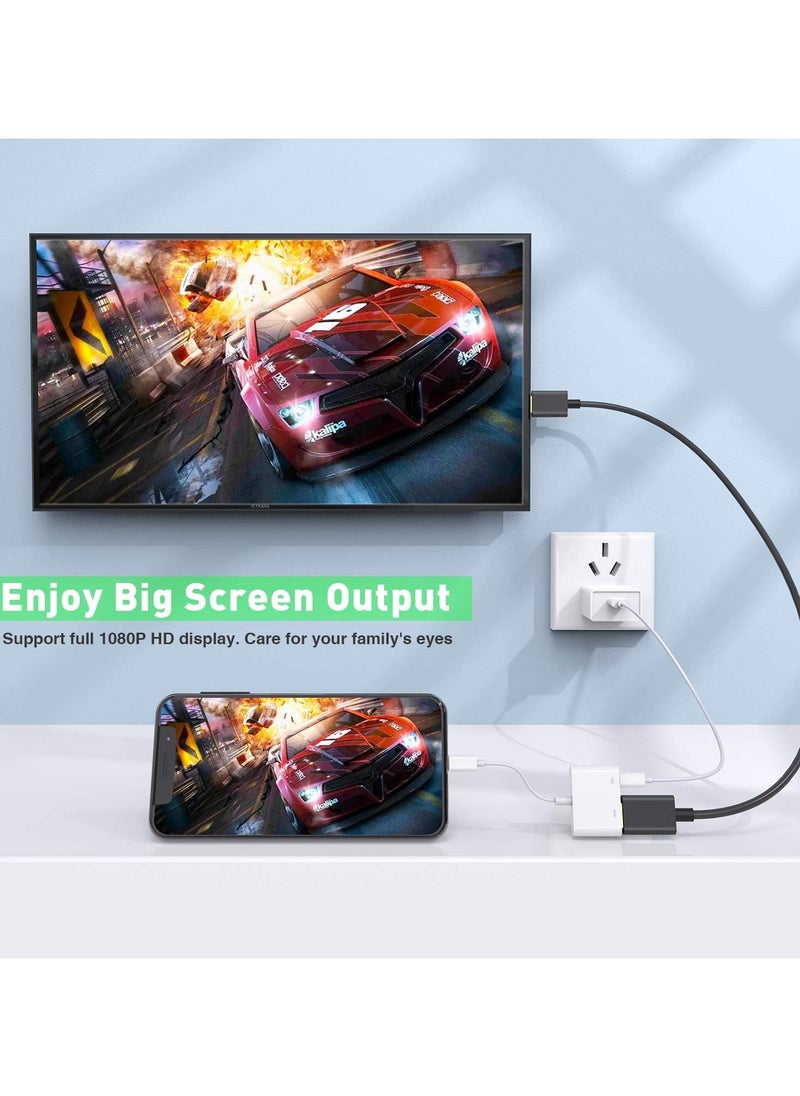ماركة غير محددة محول HDMI للايفون إلى التلفاز، محول AV رقمي 1080P، شاشة تزامن اتصال HDMI للايفون والايباد  - Image 2
