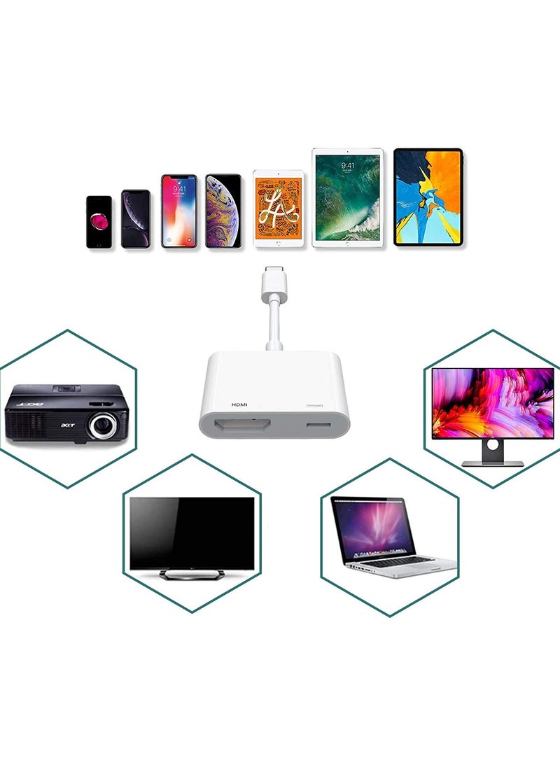 ماركة غير محددة محول HDMI للايفون إلى التلفاز، محول AV رقمي 1080P، شاشة تزامن اتصال HDMI للايفون والايباد  - Image 5