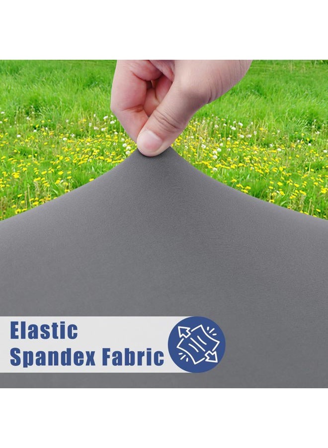 Moosfor Spandex Picnic Table Cloth, Elastic Fitted Tablecloths for 6 Foot Rectangle Tables, Stretch Washable Patio Table Cover for Outdoor, Camping, Banquet and Parties (Grey, 30"x72") - Image 2