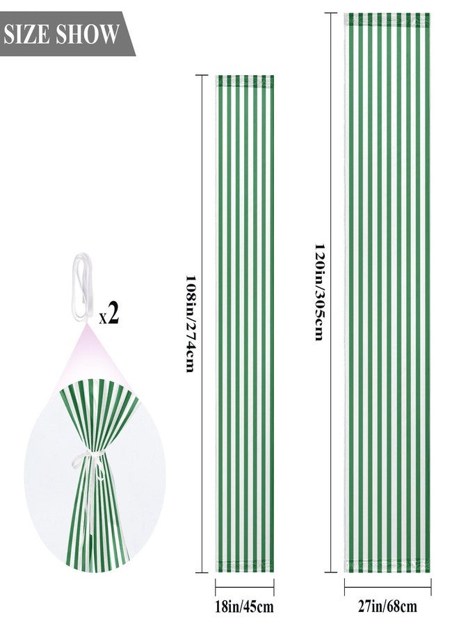 FLildon Green White Stripes Chiffon Table Runner 27x120 Inches, Soft Sheer Dining Table Runners for Rustic Wedding Bridal Shower Party Tabletop Decoration - Image 3