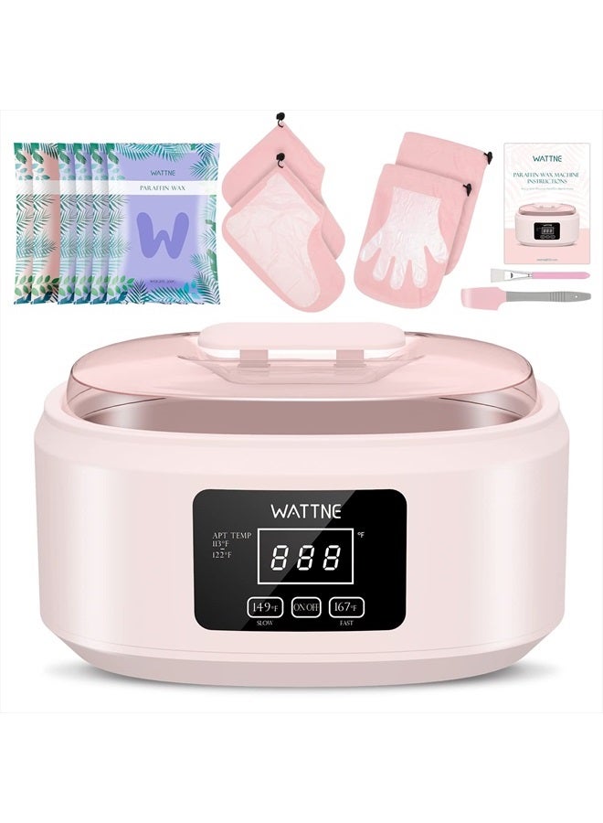 Wattne Paraffin Wax Machine for Hand and Feet -Paraffin Wax Warmer Moisturizing Kit Auto-time and Keep Warm Paraffin Hand Wax Machine for Arthritis (Pink) - Image 1