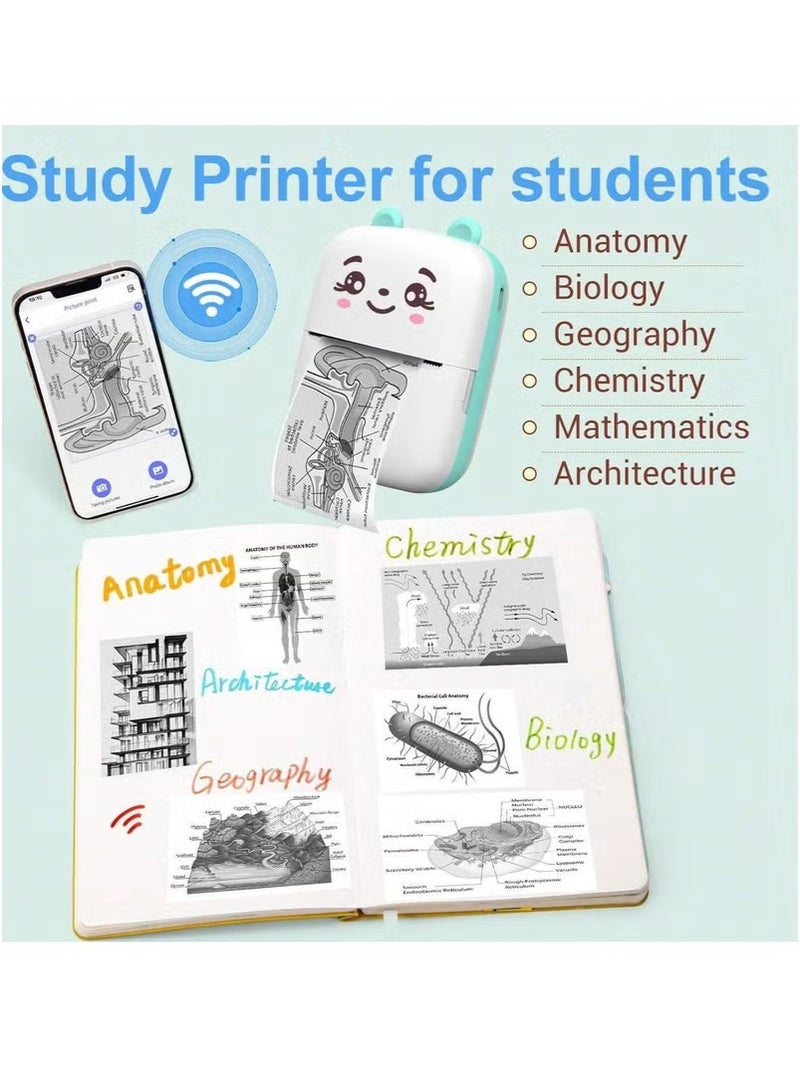 Mini Portable Thermal Printer – Inkless Bluetooth Printer for Android & iOS App | Compact Wireless Printer for Photos, Notes, To-Do Lists, Study, Home, Office & Gifting – Ideal for Kids, Students, and Professionals  - Image 2