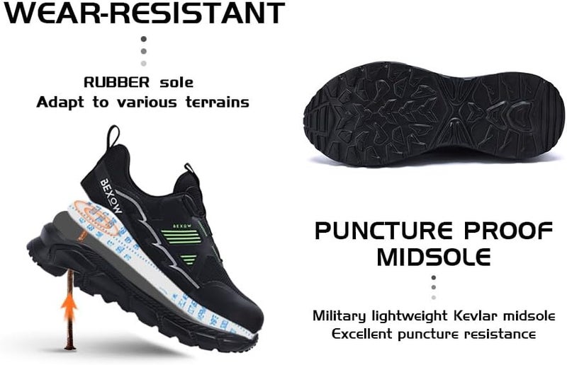 Bexow Premium Safety Shoes Steel Toe Lightweight Work Sneakers Industrial Footwear for Men and Women - Image 5