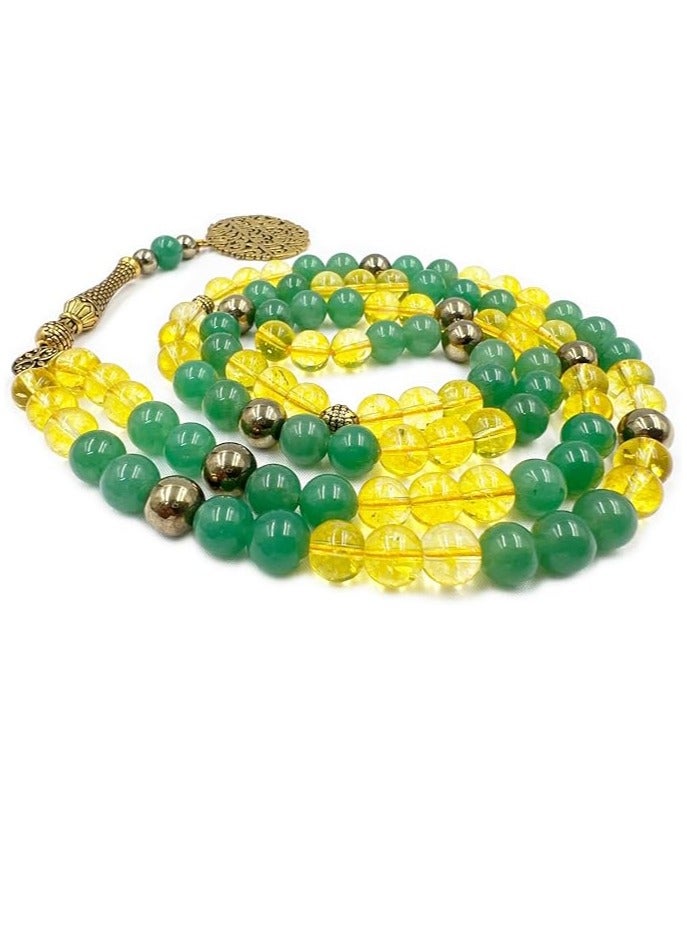 REBUY REBUY Citrine Aventurine Stone Tasbih 99 Beads  - Image 3