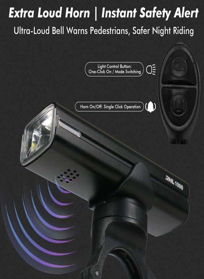 TPQKA Bike Light with Horn & Remote, High Lumens USB Rechargeable Front Bike Headlight for Night Riding, Aluminum Waterproof Headlight for Mountain/Road/EBIKE (Type-C, 5000mAh) - Image 2
