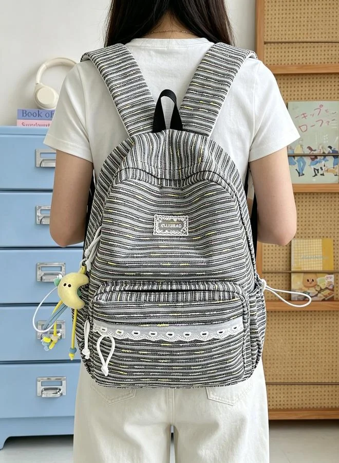 Take Two Girls Printed Backpack With Plush Charm