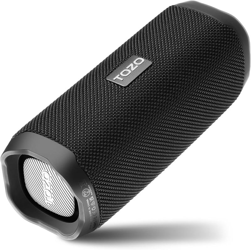 TOZO PA2 Bluetooth Speaker with Dual Drivers & Dual Bass Diaphragms, Deep Bass Loud Stereo Sound, IPX8 Waterproof, 25H Playtime, Custom EQ App Portable Wireless Speaker for Home Outdoors Travel Black - Image 1