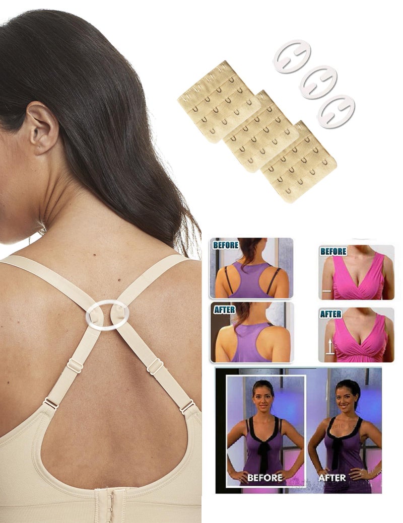 HOFISH Women's Seamless Nursing Maternity Bra Push Up Comfort Sleep Bralette 3PCS/Pack,Beige L - Image 4