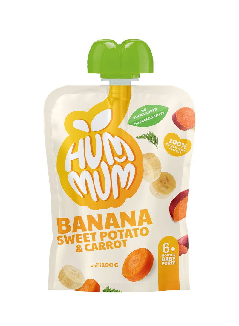 HUM MUM Banana Sweet Potato And Carrot Puree - Image 1