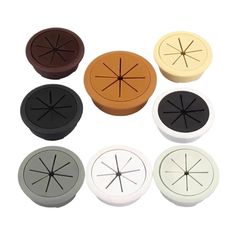 Desk Grommet 20Pcs 50mm 53mm 80mm Desk Wire Hole Cover ABS Plastic Round Cable Box Computer Hole Table Line Hole Cover(53mm Gray) - Image 3