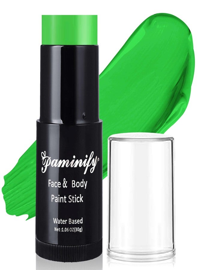 Paminify Light Green Face Paint Stick,St Patricks Day Lime Green Body Paint Stick,Washable Face Painting for Monster Frankenstein Witch Elphaba Costume,Halloween SFX Makeup Paint for Cosplay,1.06 OZ - Image 1