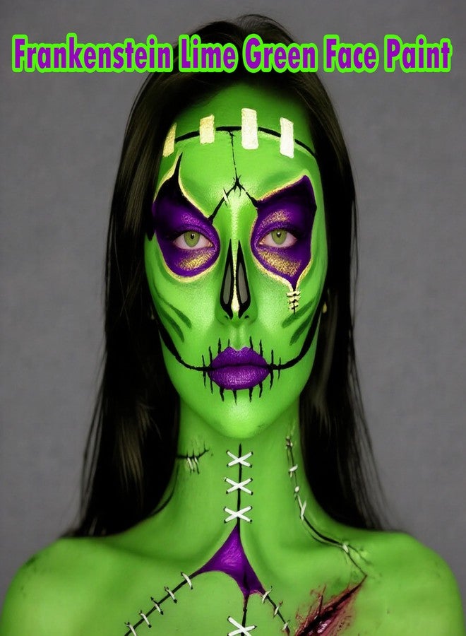 Paminify Light Green Face Paint Stick,St Patricks Day Lime Green Body Paint Stick,Washable Face Painting for Monster Frankenstein Witch Elphaba Costume,Halloween SFX Makeup Paint for Cosplay,1.06 OZ - Image 5