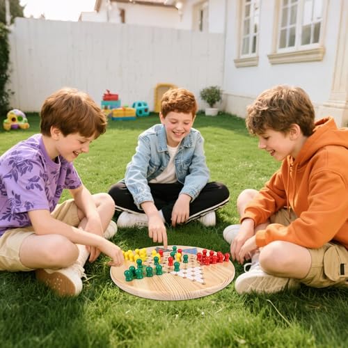 Gothink Chinese Checkers Board Game 115 Inches Classic Game Board Set Premium Solid Wood 606 pcs Colorful Pegs Manual Easy Grasping for Adults and Kids wGift Box Fun for Family Gathering - Image 5