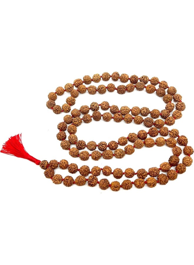 AWAKEN YOUR KUNDALINI Rudraksha mala Beads necklace Rudraksh Japa 5 Mukhi ( 5 Face ) Hand Knotted Prayer Beads Sizes 6mm 8mm 10mm 12mm Energized Chakra mala w/ Pouch, Wood, rudraksha  - Image 5