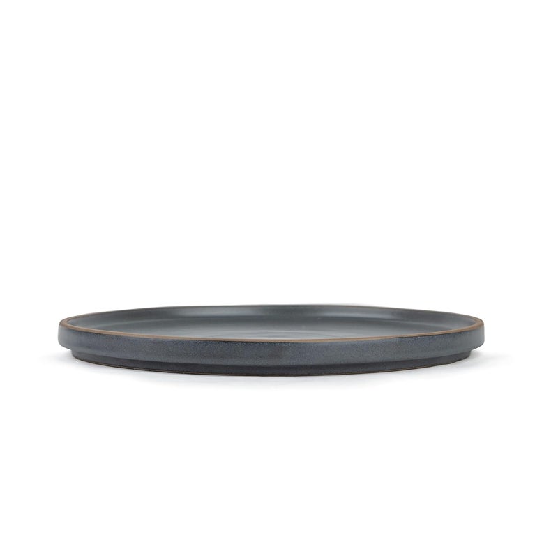 Shay Large Round Ceramic Serving Platter Grey 1 Platter 1 Dip Modern Series Big Serving Plate Set Matte Finish Platters Serving Set Ceramic Platter Japandi Platter Grey - Image 5