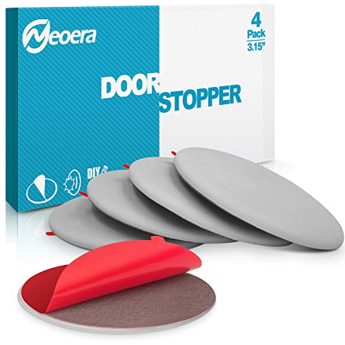 Neoera Door Stopper Wall, 3.15" Round Soft Rubber Door Stop, Silicon Wall Protector, Premium Self Adhesive Door Bumper (Gray, 3.15" 4 Pack) - Image 1