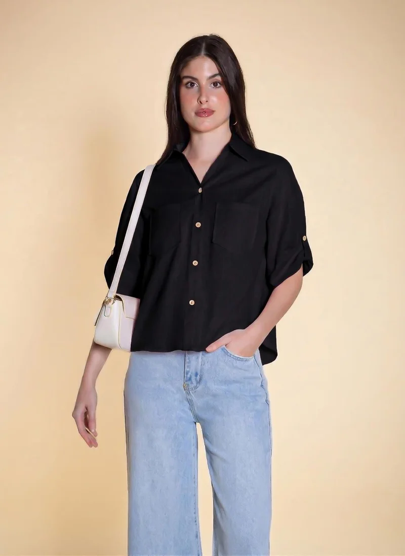 شايبس LINEN BLEND SHIRT WITH POCKETS
