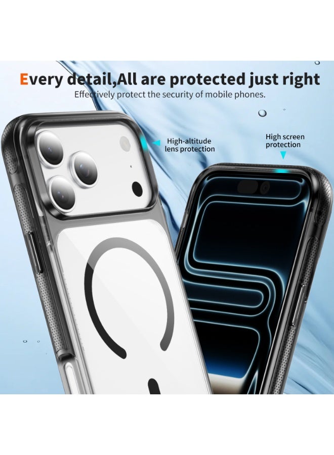 Malaksky For iPhone 17 Pro Max Case, Heavy Duty Shockproof Protection Phone Cases, Anti-Drop, Dual Layer Transparent Protective Cover Compatible with iPhone 17 Pro Max, 6.9 inch, Crystal Black - Image 2