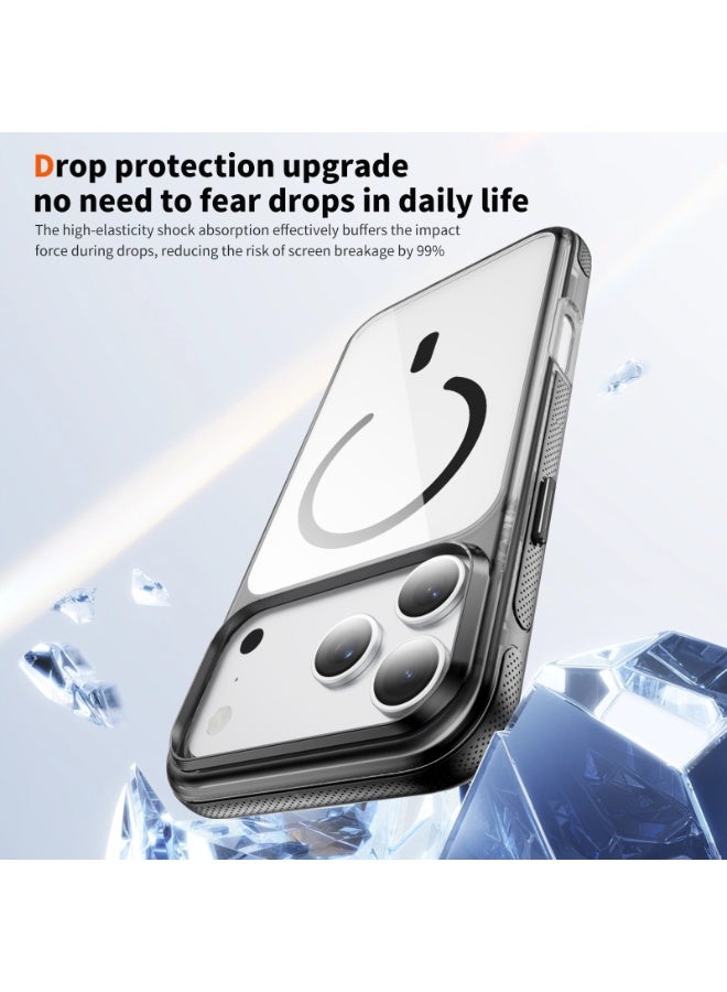 Malaksky For iPhone 17 Pro Max Case, Heavy Duty Shockproof Protection Phone Cases, Anti-Drop, Dual Layer Transparent Protective Cover Compatible with iPhone 17 Pro Max, 6.9 inch, Crystal Black - Image 4
