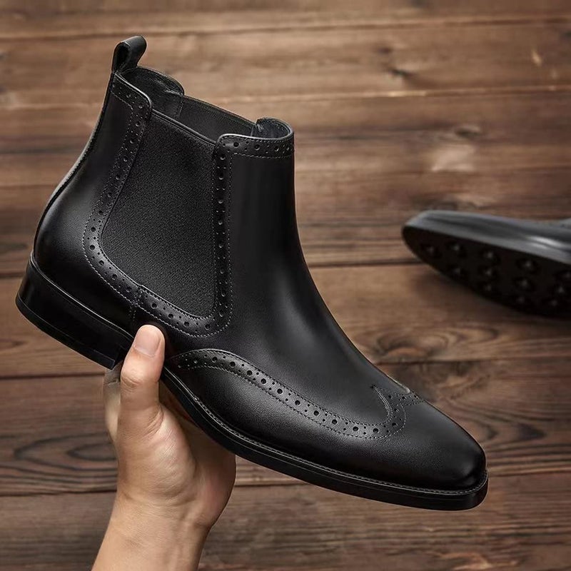 FRASOICUS Mens Chelsea Boots Mens Leather Dress Boots - Image 4