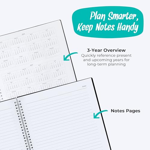 WallDeca Appointment Planner 2026, Agenda Planner With Weekly And Monthly View, Daily Agenda Book And Yearly Planners Calendar Book, Spiral Bound With Day Timer, Notes, Goals, Holidays (8.5 x 11 in) - Image 5