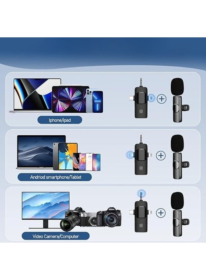 3-in-1 Wireless Lavalier Microphone with Noise Reduction for iPhone, Android, and Laptop – Dual Microphone Pack for Live Streaming, Vlogging, YouTube, and TikTok - Image 4