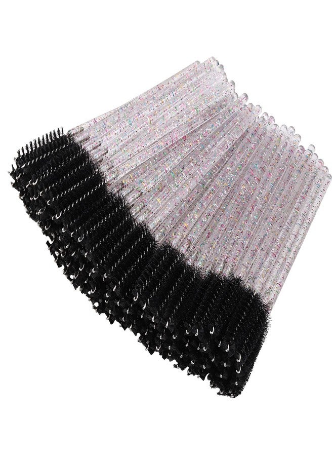 BTYMS 100 Pieces Eyelash Mascara Brushes Disposable Lash Wands Makeup Applicators Eyebrow Spoolies Brush for Eyelash Extensions - Black - Image 1