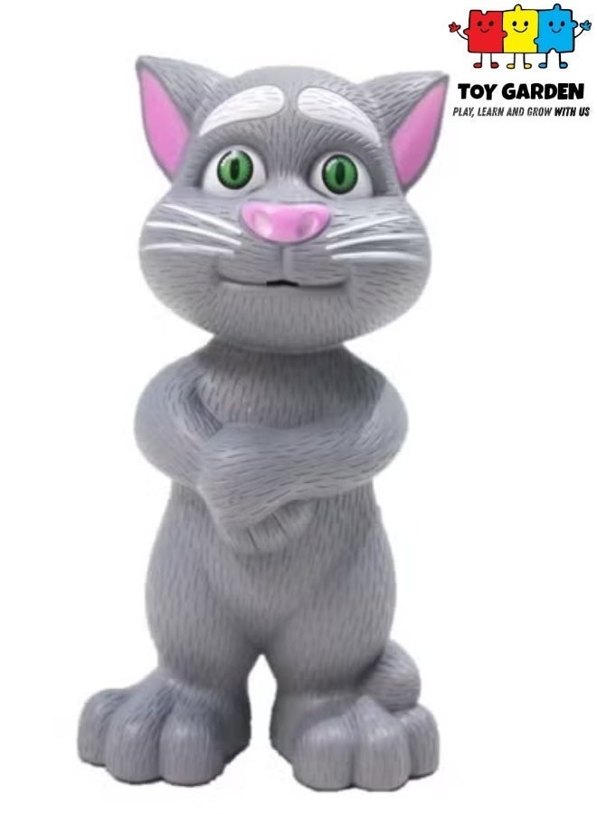 TOY GARDEN Intelligent Talking Tom Cat with Recording, Music, Story & Touch Functionality, Wonderful Voice with Stories & Songs (Grey) - Image 1