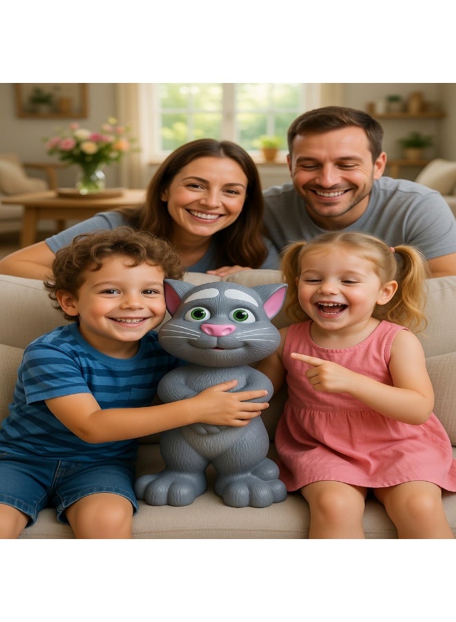TOY GARDEN Intelligent Talking Tom Cat with Recording, Music, Story & Touch Functionality, Wonderful Voice with Stories & Songs (Grey) - Image 5
