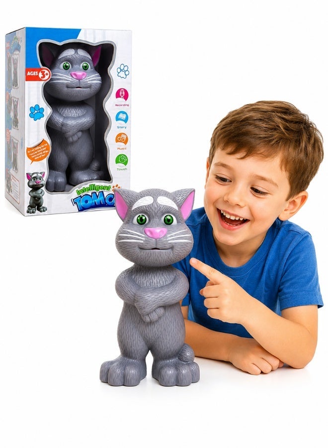 TOY GARDEN Intelligent Talking Tom Cat with Recording, Music, Story & Touch Functionality, Wonderful Voice with Stories & Songs (Grey) - Image 2