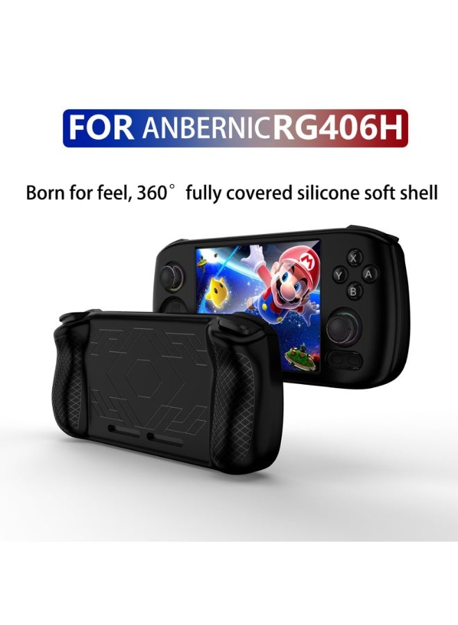 حالة واقية السيليكون لـ ANBERNIC RG 406H ، وحدة تحكم الألعاب المحمولة حالة السيليكون الناعمة ، غطاء واقي ، حماية شاملة مع عدم الانزلاق (أسود) - Image 5