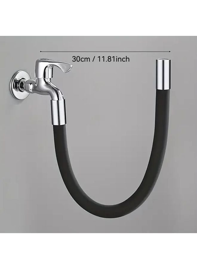 Black 12 Inch Heavy Duty Faucet Hose Extender With Swivel Connector Leakproof - Image 1