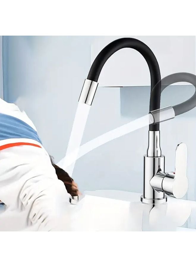 Black 12 Inch Heavy Duty Faucet Hose Extender With Swivel Connector Leakproof - Image 2