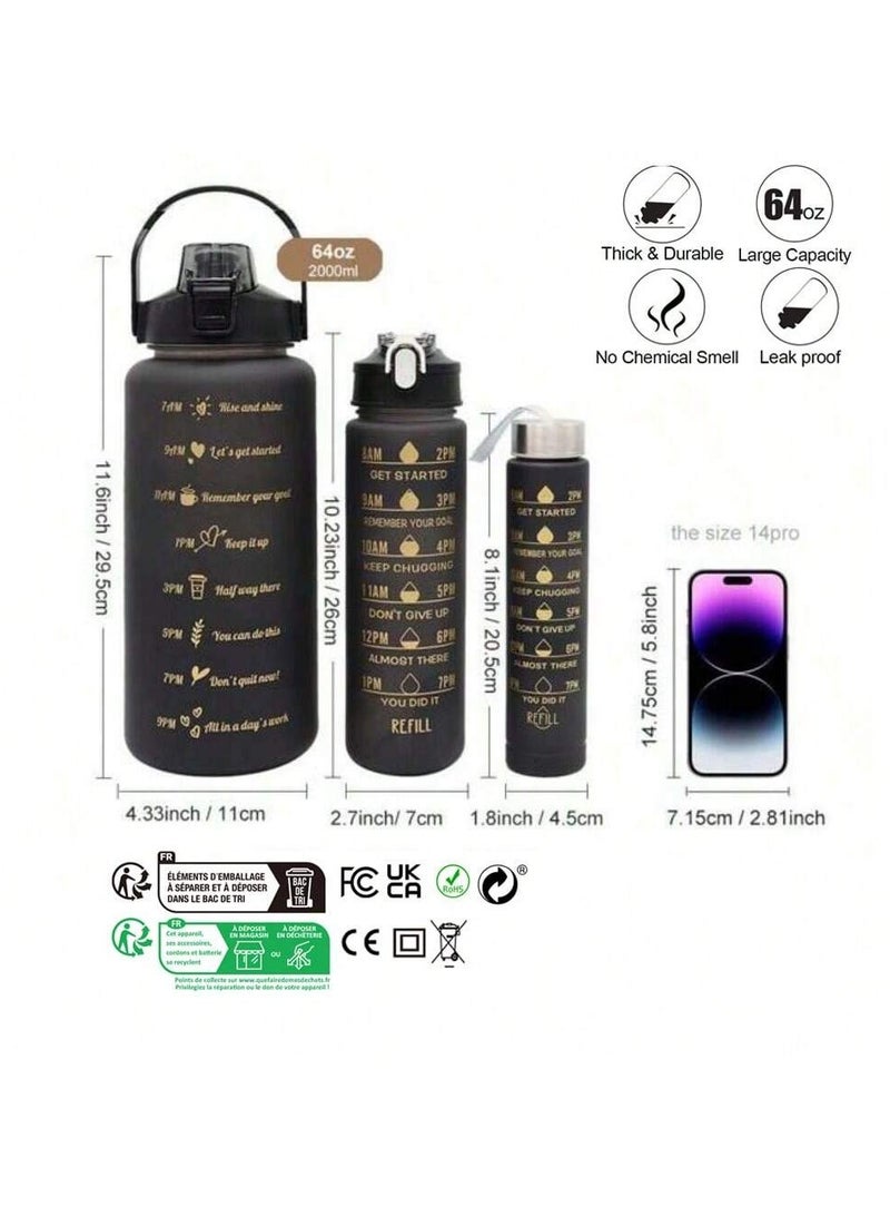 general 1-Piece Gradient Color Frosted Water Bottle – 900ml Leakproof Design with Straw, Flip Top  Time Marker – Portable for Sports, Fitness, Office, School, Gym, Outdoor Activities, Travel  Cycl - Image 2