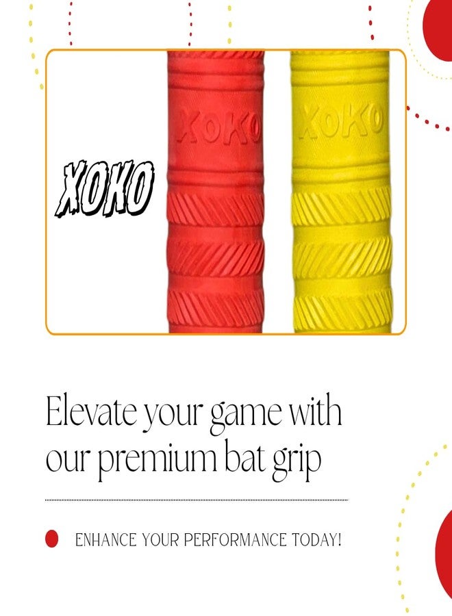 XOKO Premium Cricket Bat Handle Grip Set, Multicolor Anti-Slip Rubber Grips, Professional Sports Accessory Pack with 6 Grips and Wooden Cone - Image 4