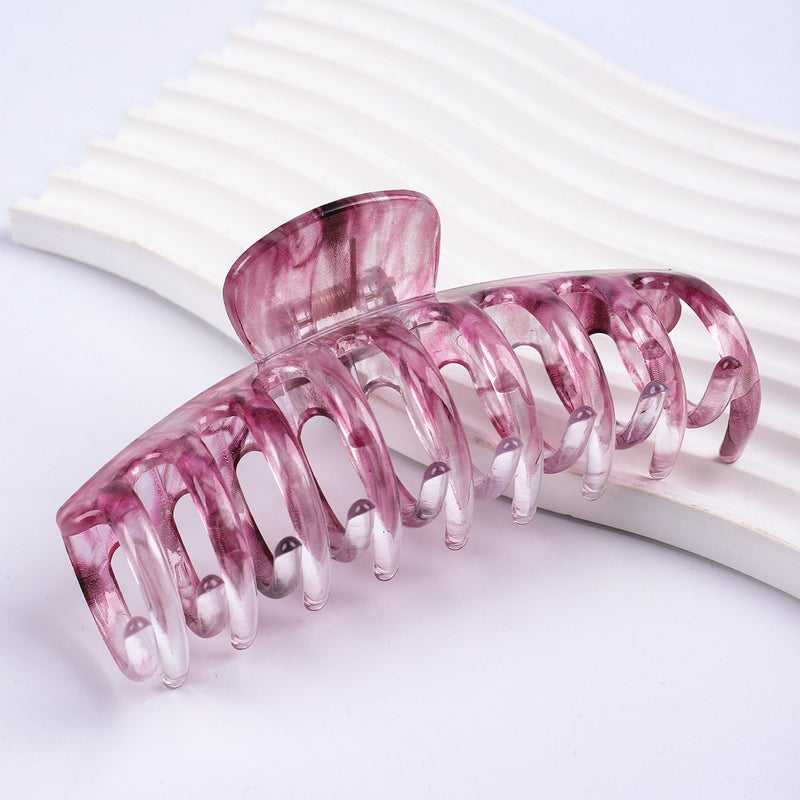 Generic New Oil Painting Hair Claw Large Capacity Keel ink drop purple