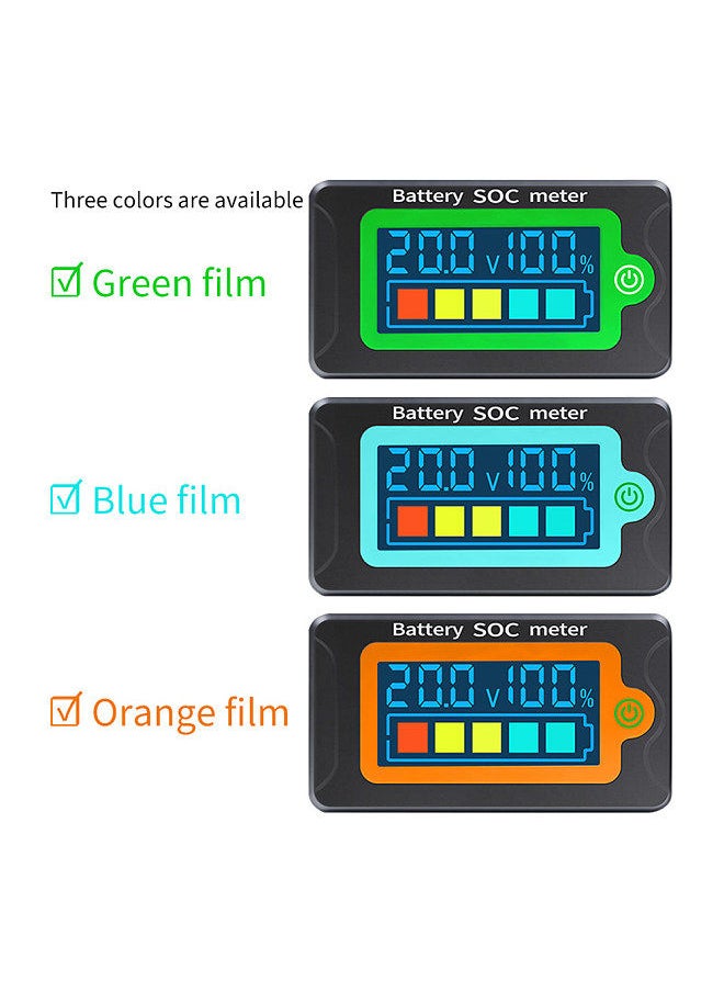 Generic - Waterproof Battery SOC Power Meter Capacity Indicator 8-100V Direct Current Voltmeter 12.0V 24V 36V 48V 60V 72V Lithium Iron Phosphate Battery Ternary Lithium Polymer Battery Tester - Image 1