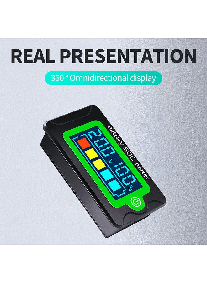 Generic - Waterproof Battery SOC Power Meter Capacity Indicator 8-100V Direct Current Voltmeter 12.0V 24V 36V 48V 60V 72V Lithium Iron Phosphate Battery Ternary Lithium Polymer Battery Tester - Image 1