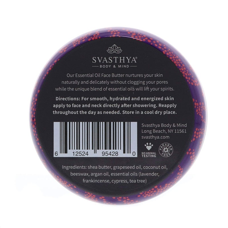 Svasthya Body & Mind Essential Oil Face Butter by Svasthya- Naturally Nurtures Skin & Restores Complexion, Has Shea Butter, Coconut, Argan & Grapeseed Oil, Made In The USA, 2 oz - Image 2