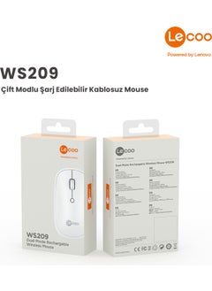 Lenovo WS209 Dual Mode 2.4GHz WiFi + Bluetooth 6-Button 1600DPI Rechargeable Silent Compact Wireless Optical Mouse White - pzsku/Z08E7B67B93F026CBAE3CZ/45/_/1740601622/47448edc-d0b7-4a5e-b3fa-8eedc64b5377