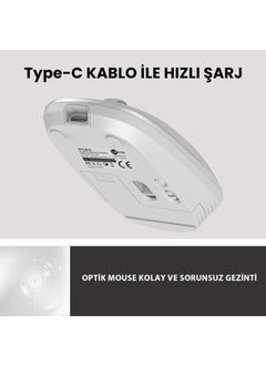 lecoo Lenovo WS209 Dual Mode 2.4GHz WiFi + Bluetooth 6-Button 1600DPI Rechargeable Silent Compact Wireless Optical Mouse White  - Image 4
