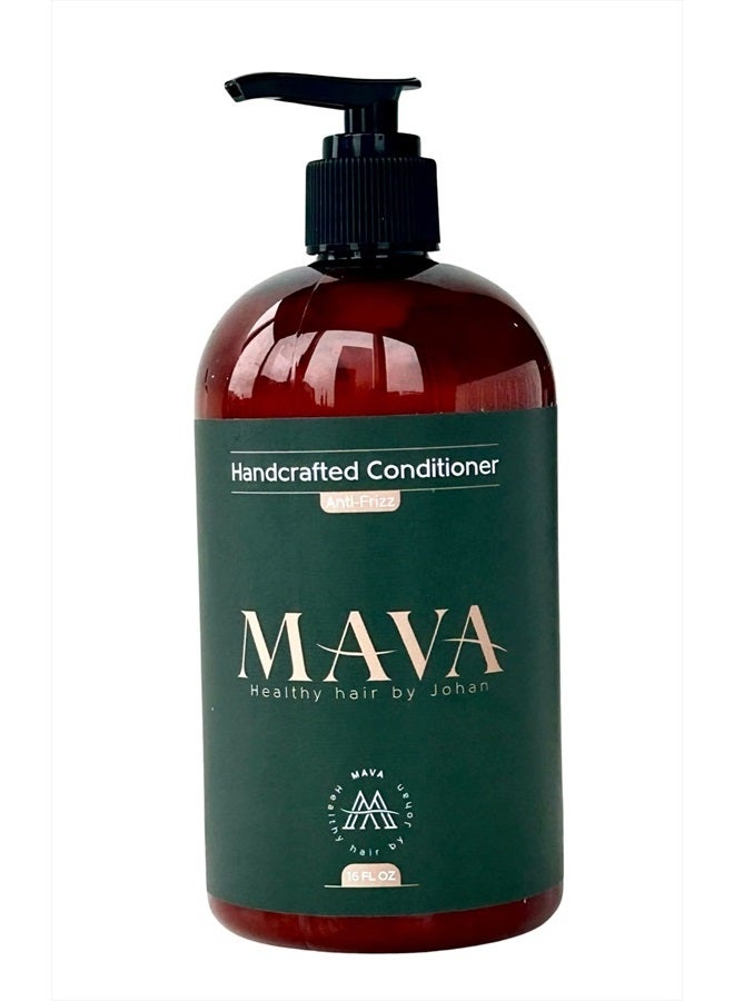 Mava Anti-Frizz Handcrafted Conditioner, With Keratin, Bamboo and Silk For Deep Hair Conditioning- Detangles and Repairs Curly Hair Cuticle, Extreme Hydration For Coarse Hair - Image 1